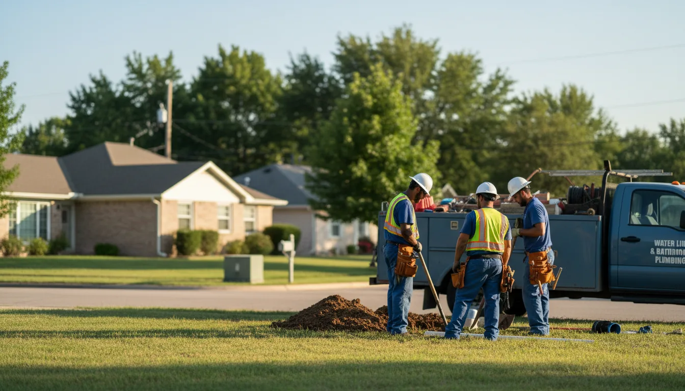 Residential water line and bathroom plumbing service in Martinsburg, MO